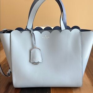 Kate Spade Light Blue Scalloped Tote